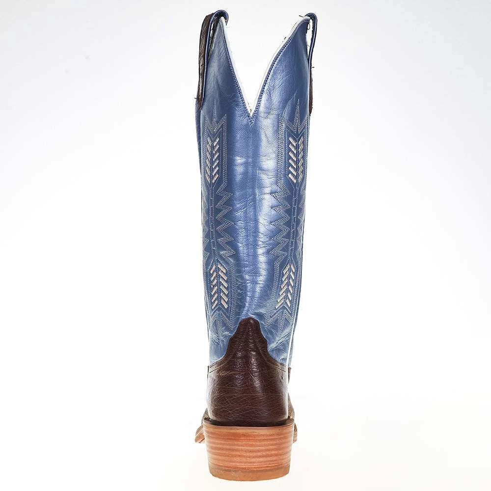 Rios Of Mercedes Women's Ride Ready KangoTobac Smooth Ostrich 15in. Blue Top Cowgirl Boot - Image 4