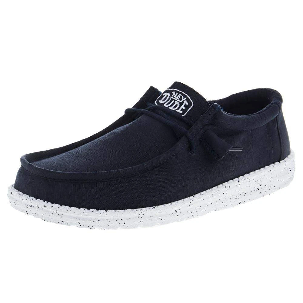 Heydude Men's Hey Dude Wally Slub Navy Canvas Casual Shoe