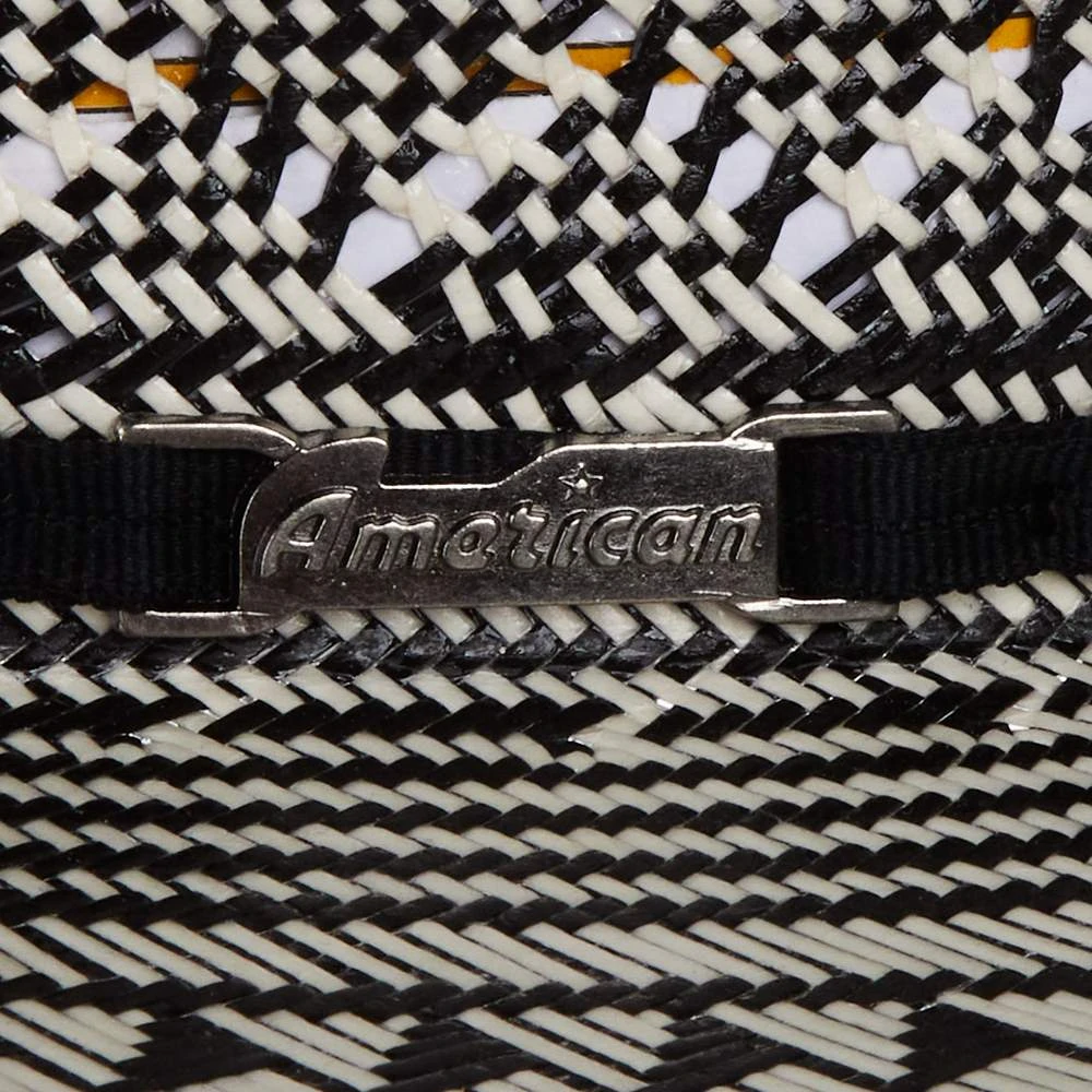 American Hats AHC 6210 Fancy Vent Ivory 4 1/4in. Brim Round Oval Open Crown Cowboy Hat - Image 2