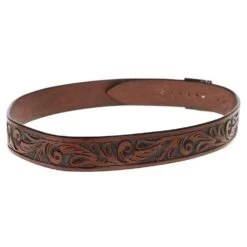 Austin Accent Inc. 1in. Brown Leather Scroll W/Buckle Hat Band