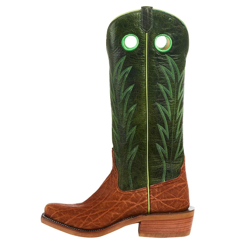 Rios Of Mercedes Men`s Brick Oiled Elephant 15in. Jade Navajo Bison Top Cutter Toe Boot - Image 3
