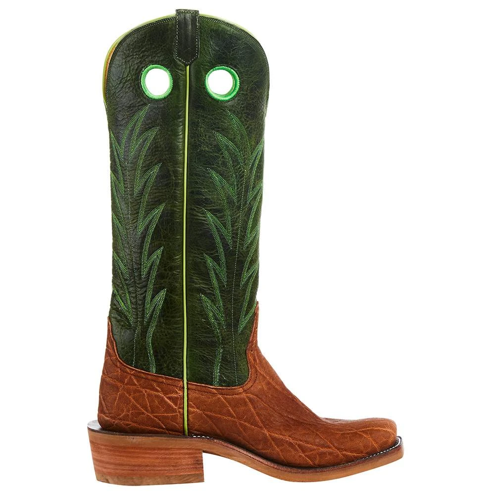 Rios Of Mercedes Men`s Brick Oiled Elephant 15in. Jade Navajo Bison Top Cutter Toe Boot - Image 5