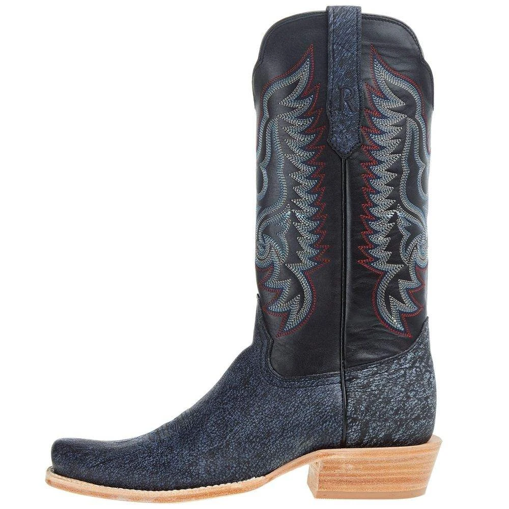 R Watson Boots Men`s Blue Cape Buffalo 13in Midnight Blue Sinatra Cowhide Top Boot - Image 3