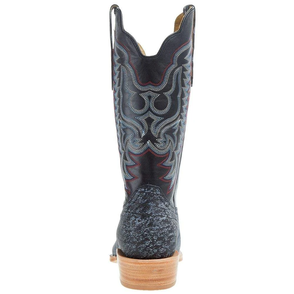 R Watson Boots Men`s Blue Cape Buffalo 13in Midnight Blue Sinatra Cowhide Top Boot - Image 4